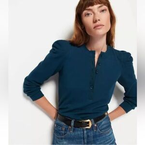 Nation LTD Blue Button-Up Top